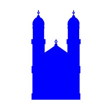 Schild blaue Kirche