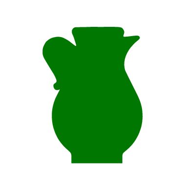 Schild: grüner Krug